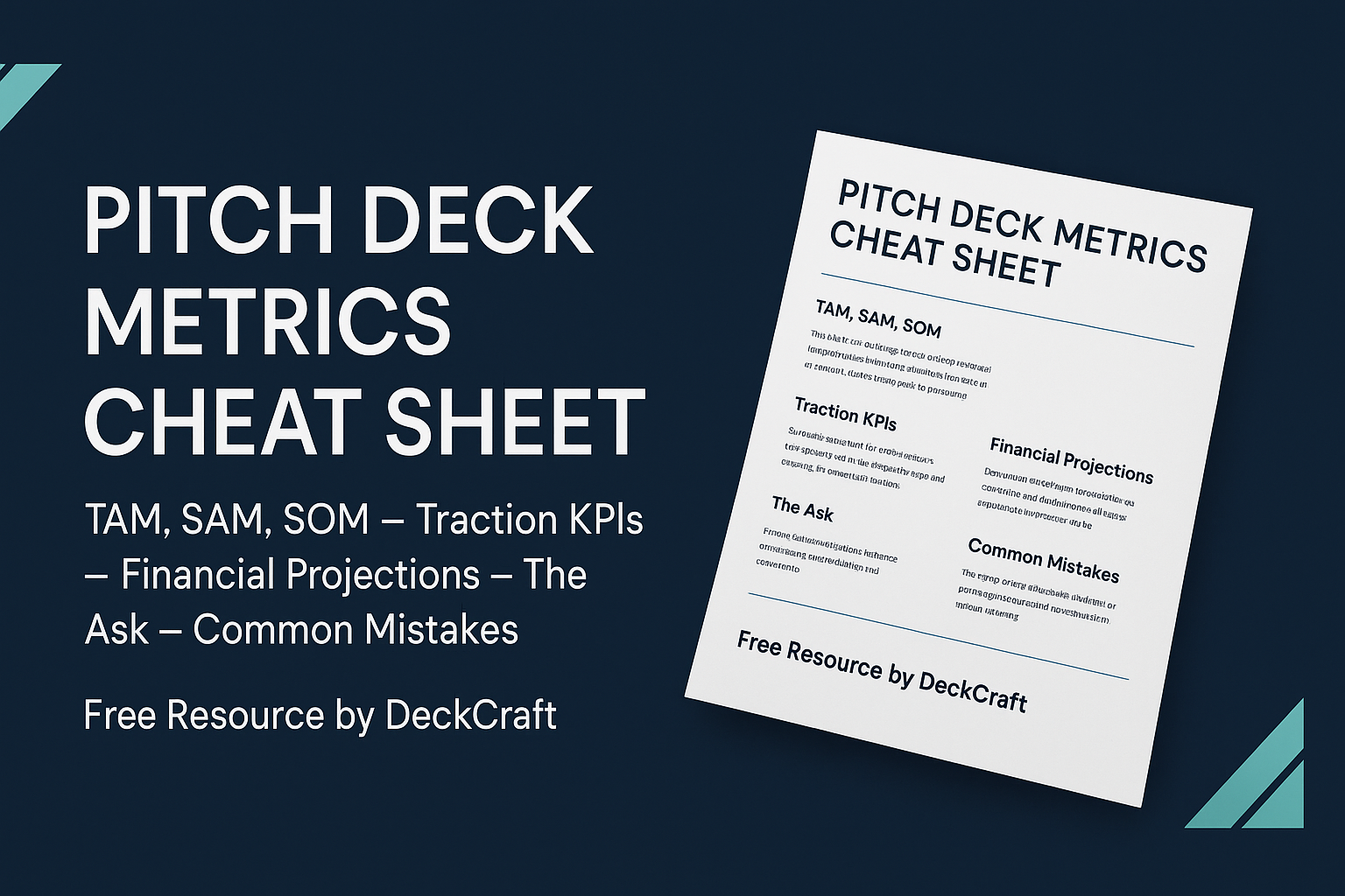 Pitch Deck Metrics Cheat Sheet preview